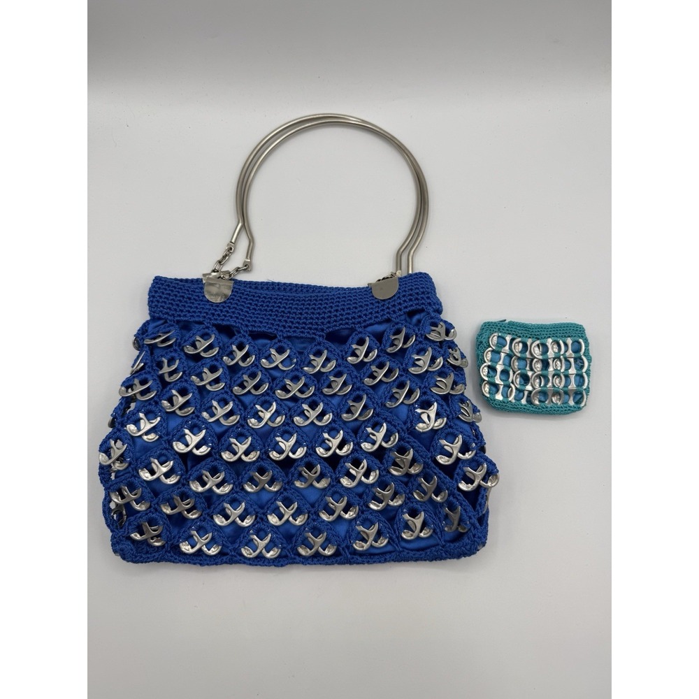 Handmade Up Cycled Soda Can Tab Aluminum‎ Crochet Purse Bag & Change Purse
